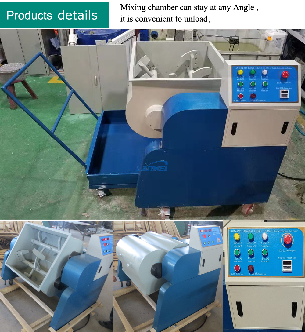 China HJS-60 Zwillingswelle Paddle Lab Betonmischer